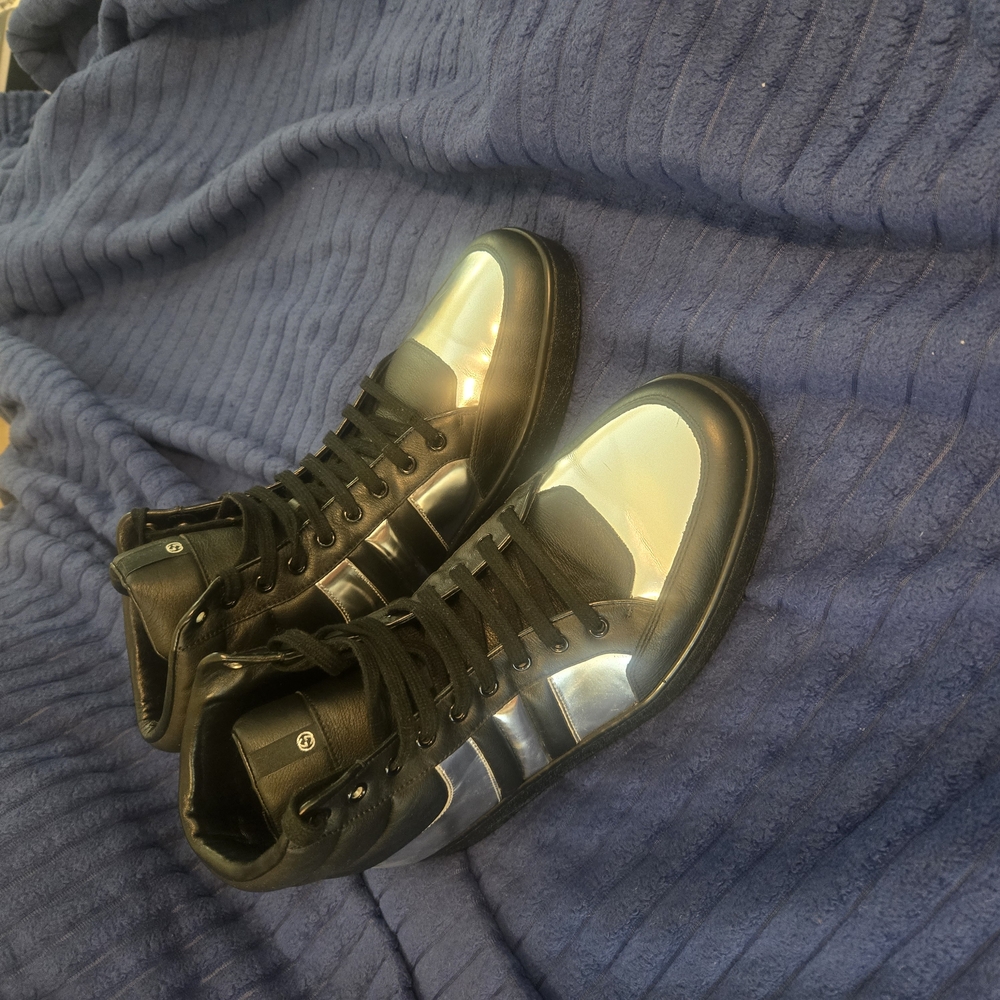 Gucci Black and Silver High-Top Sneakers